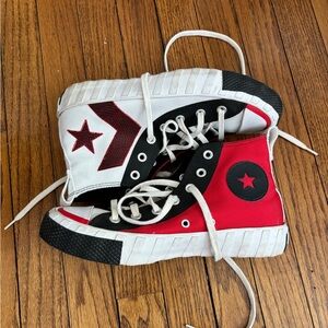 Red white and black converse